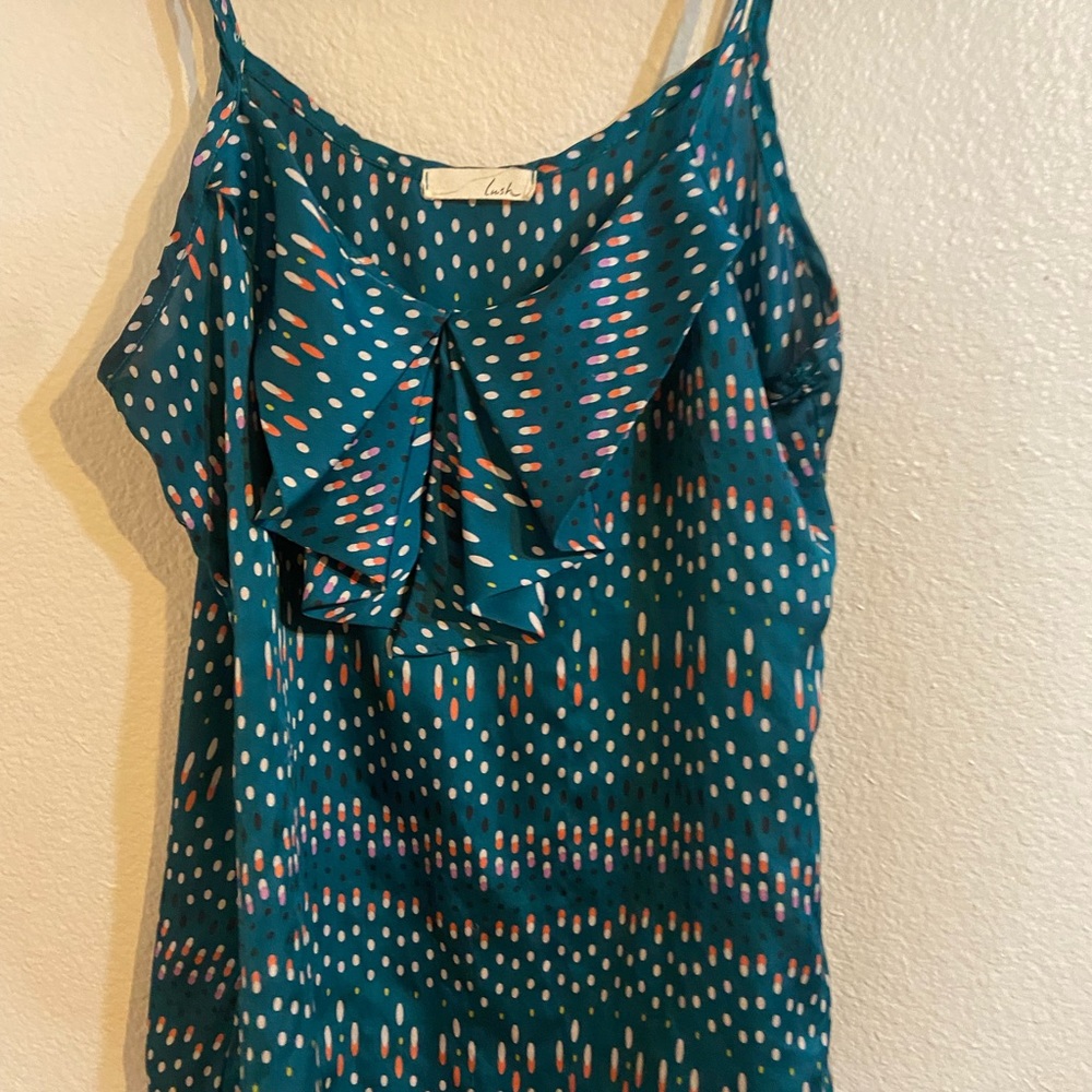 Lush silk cami ruffle